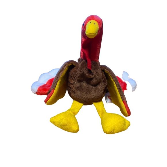 Ty Beanie Baby Gobbles The Turkey Plush Stuffed Animal 1996 Retired Collectible - Picture 1 of 11